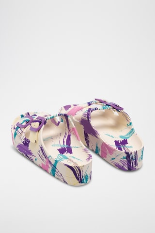 Mules Beverly - Blanc et violet