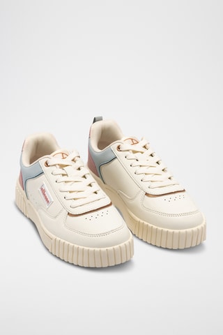 Baskets Cher - Ecru et rose
