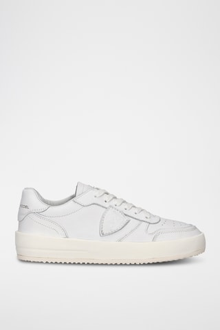 Sapatilhas em couro de vitelo Nice - Branco
