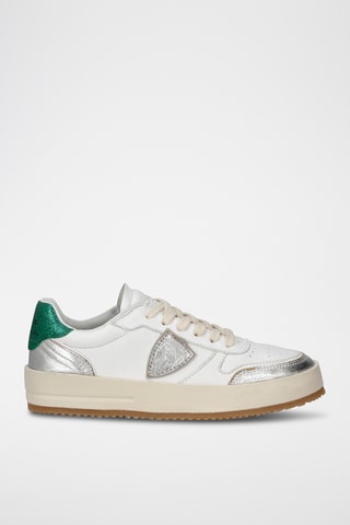 Sapatilhas em couro de vitelo Nice low - Branco