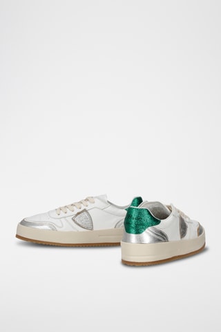 Sapatilhas em couro de vitelo Nice low - Branco