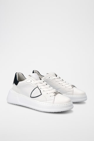 Sapatilhas com plataforma em couro Tres Temple Low Woman - Branco