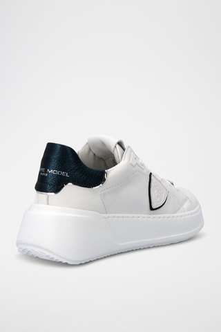 Sapatilhas com plataforma em couro Tres Temple Low Woman - Branco