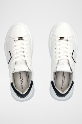 Sapatilhas com plataforma em couro Tres Temple Low Woman - Branco