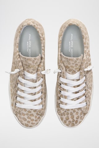 Sapatilhas em couro Paris Haute Low - Bege