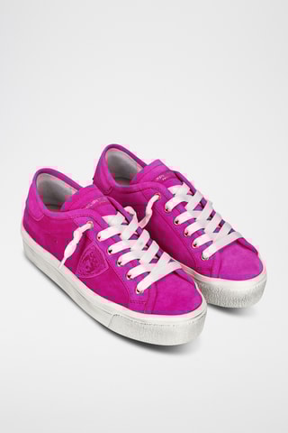 Sapatilhas em couro Paris Haute Low - Fúcsia