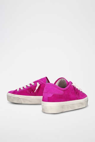Sapatilhas em couro Paris Haute Low - Fúcsia