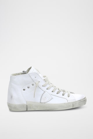 Sapatilhas subidas em couro PRSX High - Branco