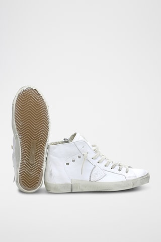 Sapatilhas subidas em couro PRSX High - Branco