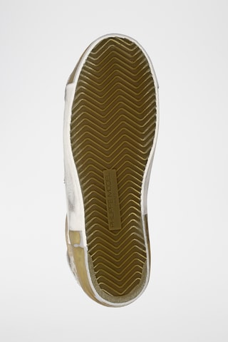 Sapatilhas em couro PRSX Low - Branco e dourado