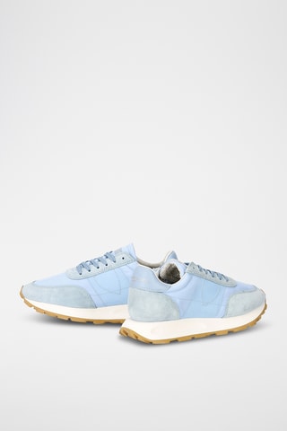 Sapatilhas em couro de vitelo nobuck Tour - Azul-celeste