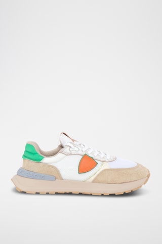Sapatilhas em nobuck Antibes - Branco e camel