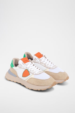 Sapatilhas em nobuck Antibes - Branco e camel