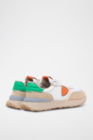 Sapatilhas em nobuck Antibes - Branco e camel