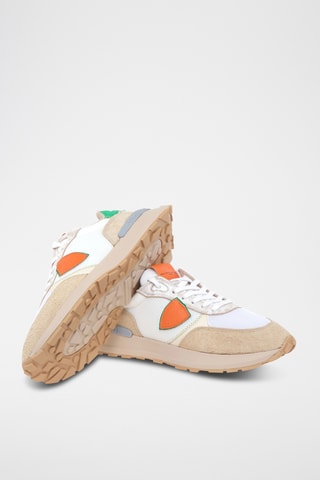 Sapatilhas em nobuck Antibes - Branco e camel