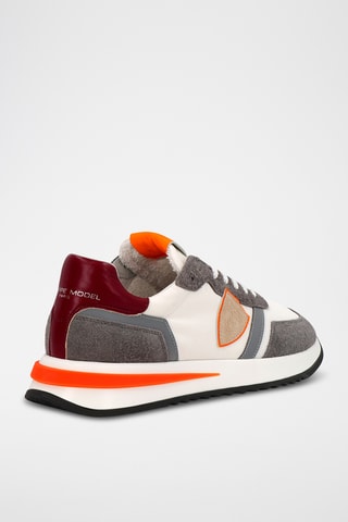 Sapatilhas em nobuck Tropez 2.1 - Branco e laranja