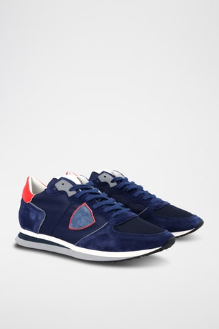 Sapatilhas em couro TRPX Mondial - Azul-real e vermelho