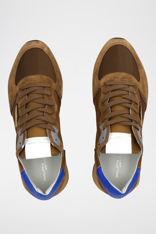 Sapatilhas em couro TRPX Mondial - Castanho e azul-real
