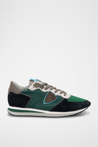 Sapatilhas em couro TRPX Mondial - Verde e azul-claro