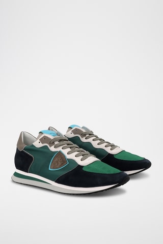 Sapatilhas em couro TRPX Mondial - Verde e azul-claro