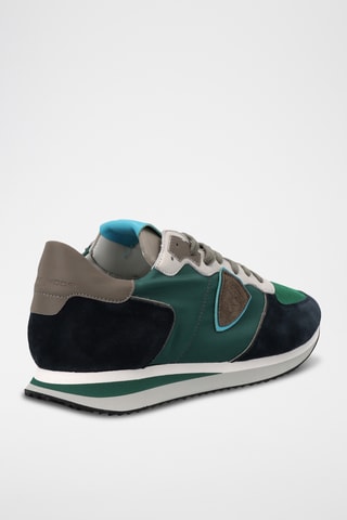 Sapatilhas em couro TRPX Mondial - Verde e azul-claro