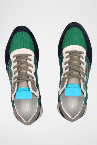 Sapatilhas em couro TRPX Mondial - Verde e azul-claro