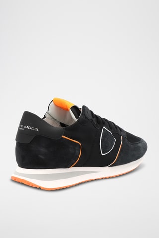 Sapatilhas em couro TRPX Mondial - Preto e laranja