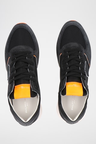 Sapatilhas em couro TRPX Mondial - Preto e laranja