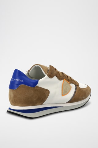 Sapatilhas em couro TRPX - Bege e azul