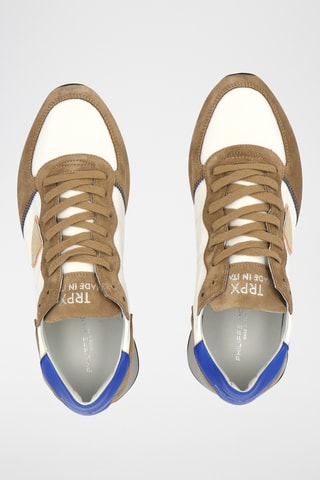 Sapatilhas em couro TRPX - Bege e azul