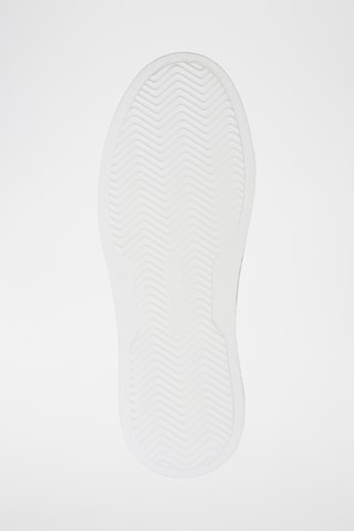 Sapatilhas em couro de vitelo Temple Low - Branco e cinzento