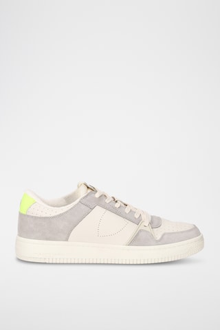 Sapatilhas em couro La Grande Low - Branco e cinzento
