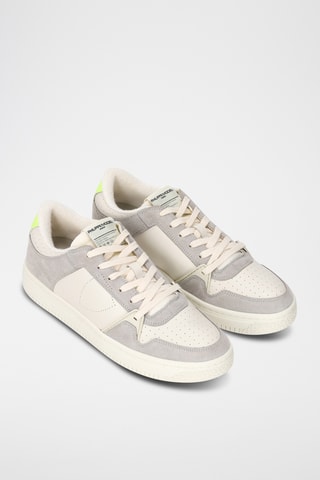 Sapatilhas em couro La Grande Low - Branco e cinzento