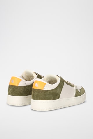 Sapatilhas em couro La Grande Low - Verde e branco