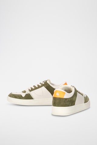 Sapatilhas em couro La Grande Low - Verde e branco