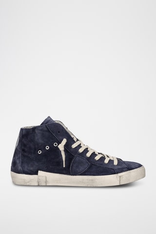 Baskets montantes en nubuck PRSX - Bleu marine