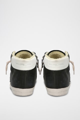 Baskets montantes fourrées en cuir PRSX - Noir