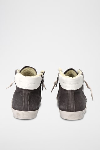 Baskets montantes fourrées en cuir PRSX - Anthracite
