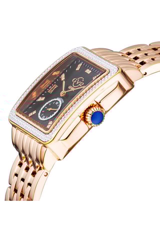 Montre à quartz en acier et diamants Bari Tortoise