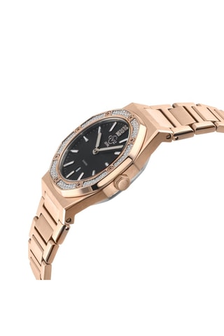Montre à quartz en acier et diamants Palmanova - Doré rose