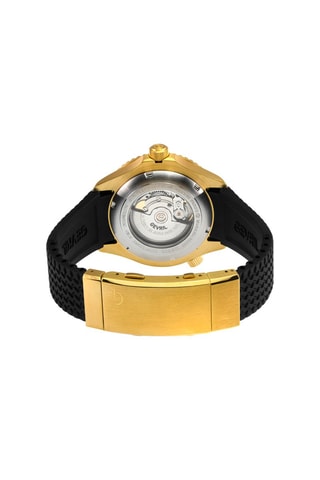 Montre Sellita SW200 Swiss Automatic Movement en caoutchouc - Noir et doré