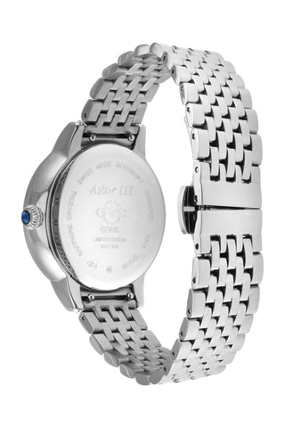 Montre à quartz en acier et diamants Astor III - Argenté
