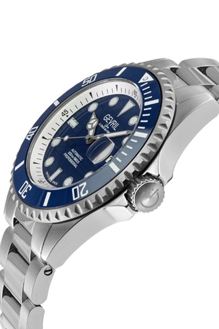 Montre automatique en acier - Argenté et bleu
