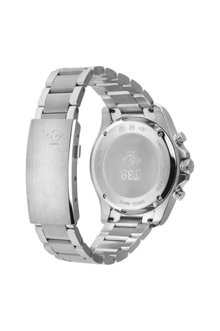 Montre à quartz en acier T38 - Chronographe - Argenté et vert
