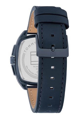 Leren Quartz Horloge - Marineblauw