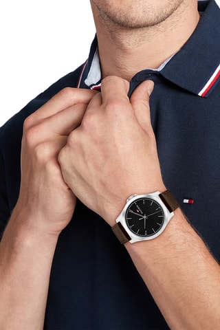 Leren Quartz Horloge - Bruin en Zilverkleurig