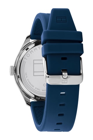 Automatisch Silicone Horloge - Marineblauw en Zilverkleurig