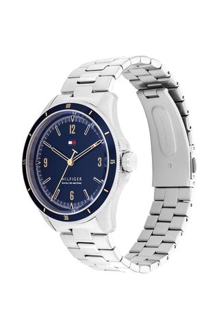 Roestvrijstalen Quartz Horloge - Zilverkleurig en Marineblauw