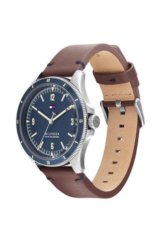 Leren Quartz Horloge - Bruin en Zilverkleurig