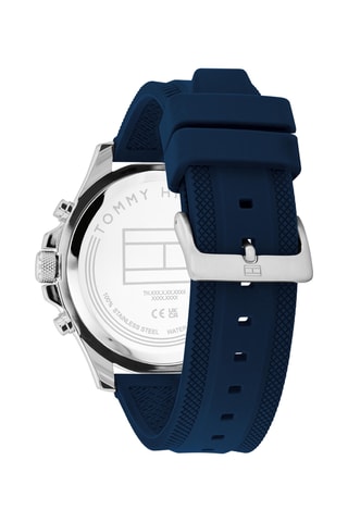 Silicone Quartz Horloge - Marineblauw en zilverkleurig